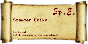 Szammer Erika névjegykártya